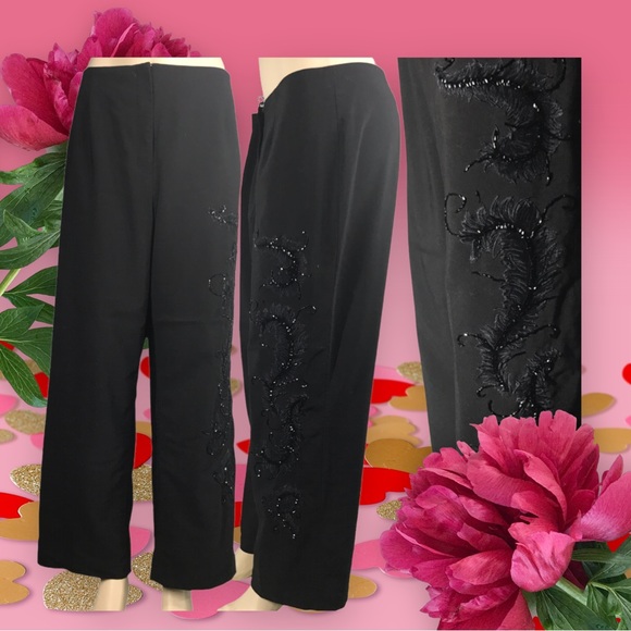MXM Black Gorgeous Elegant Embezzlement Rhinestone Formal Pants Size 18 - Picture 2 of 15